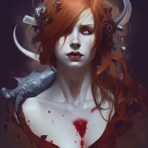 Ginger Haired Lilith Demon Queen Portrait