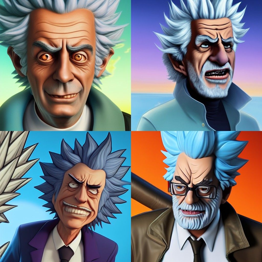 Hyperrealistic Portrait of Rick Sanchez in 4K