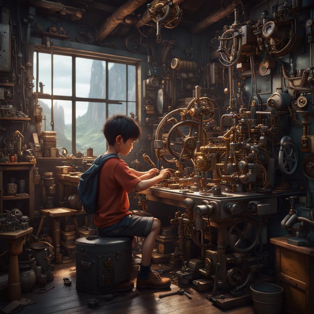 Taiwanese Boy and Mechanical Instruments: Detailed Concept A...