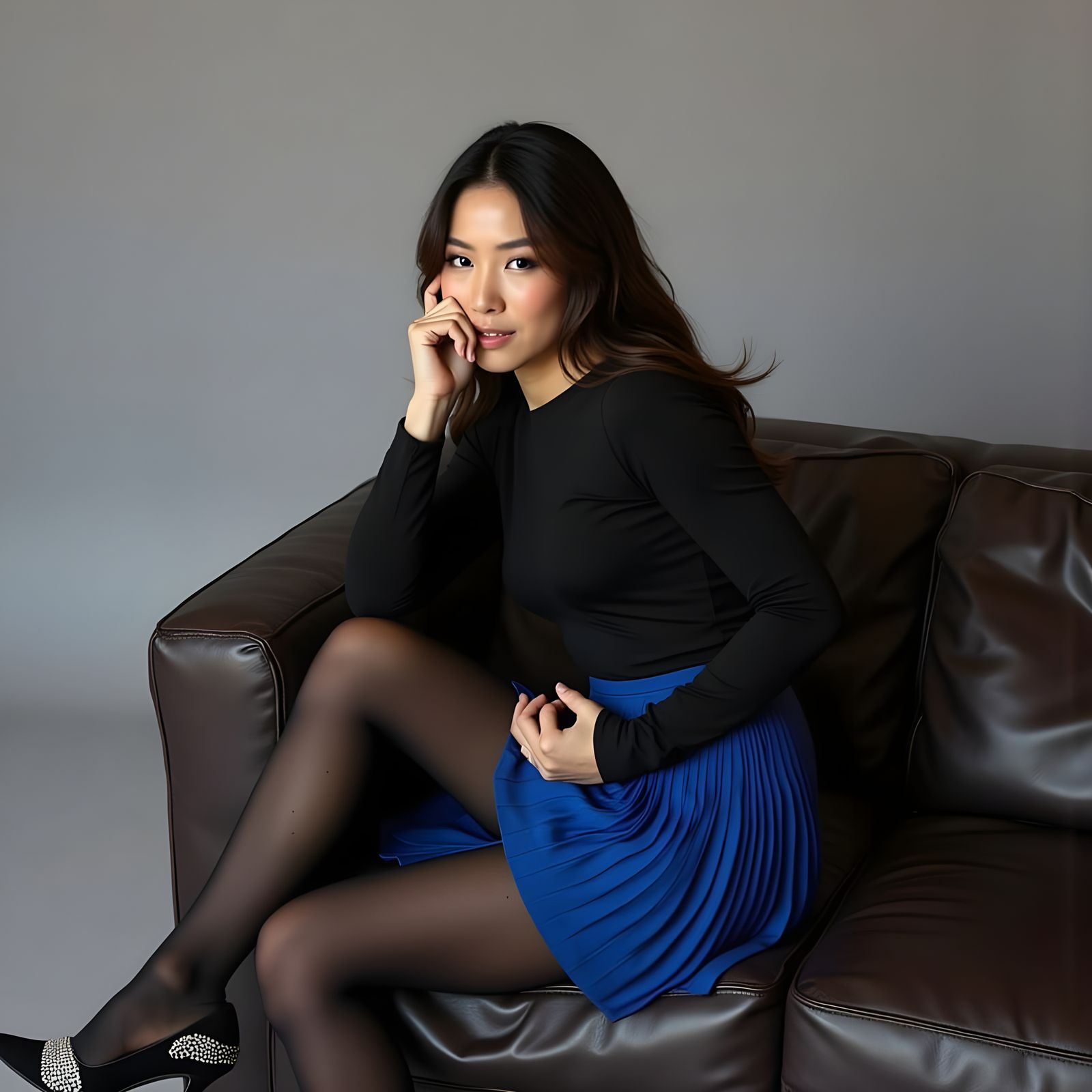 Elegant Asian Woman in 1930s-Inspired Portrait