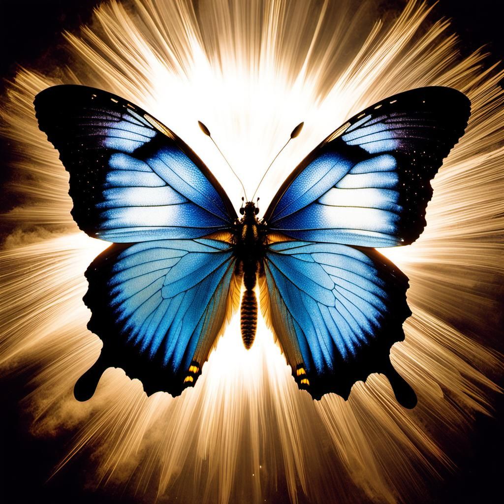 Butterfly Microportrait in Surreal Robotic Style