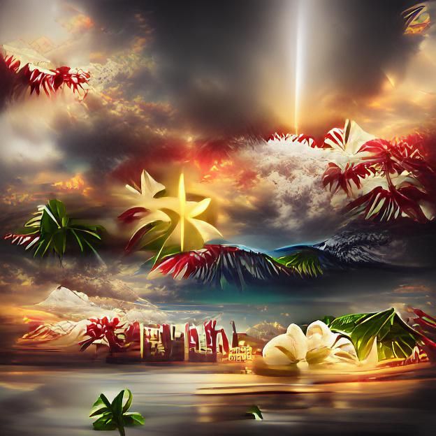 Christmas in Hawaii: Matte Painting in 8k