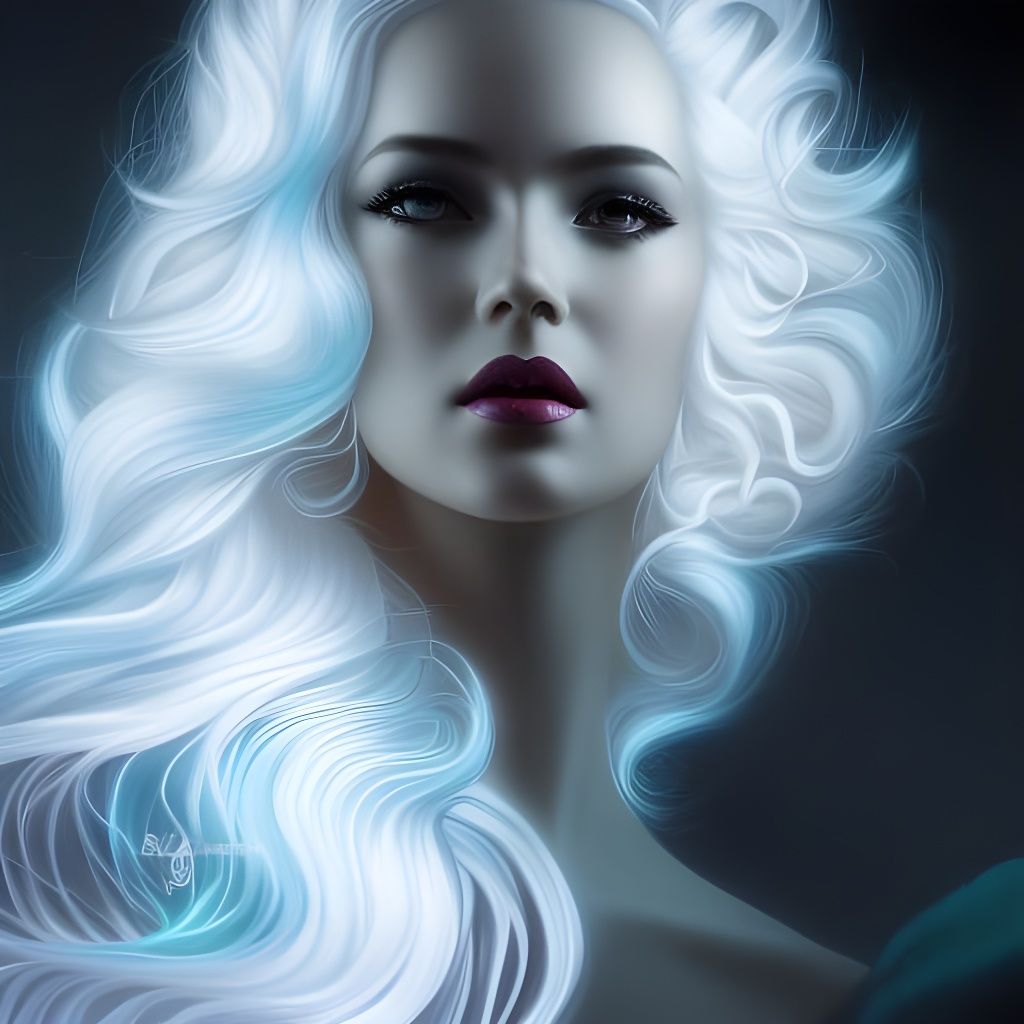 Neon Hair Girl in Noir Fantasy Art