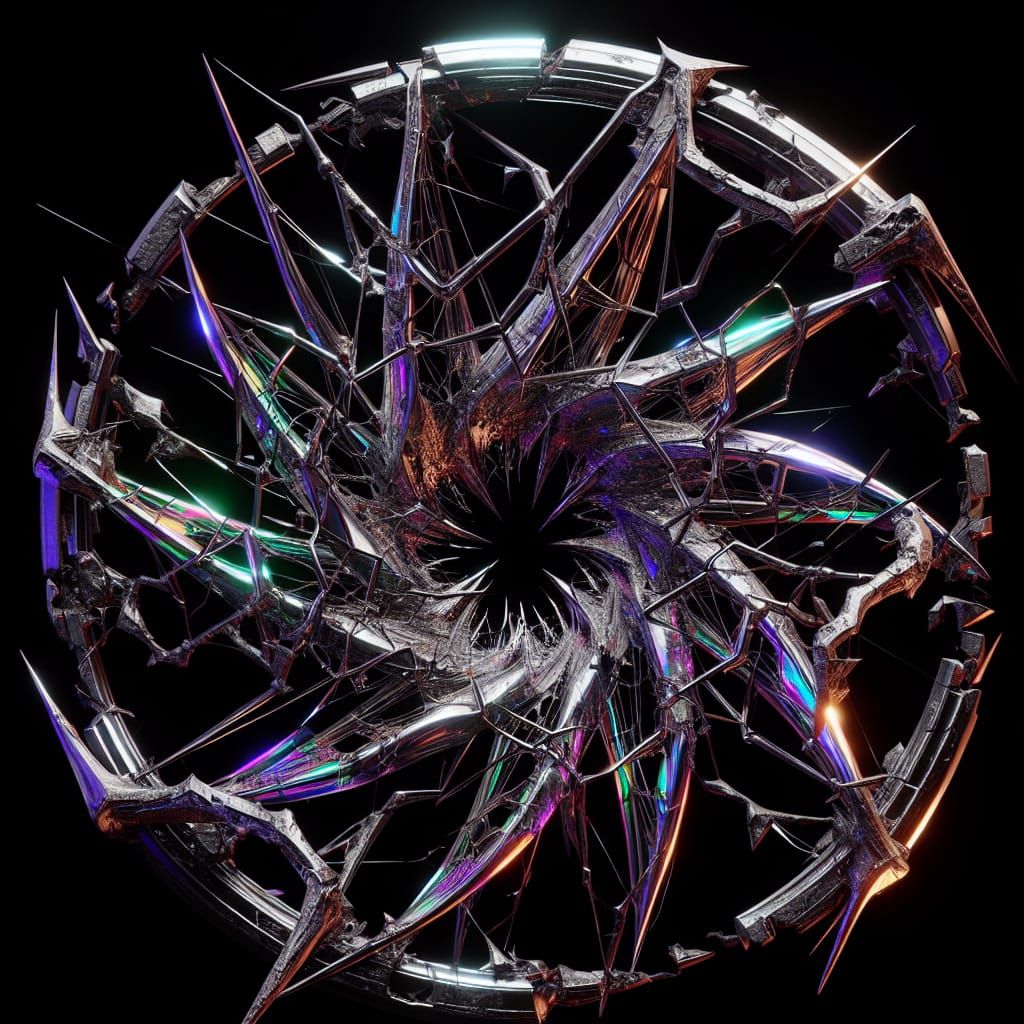 Ominous Devil's Trap in Broken Glass: 8k Photorealistic Art