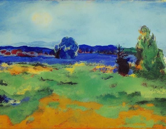 Primitivist Expressionist Art Piece in Earthy Tones