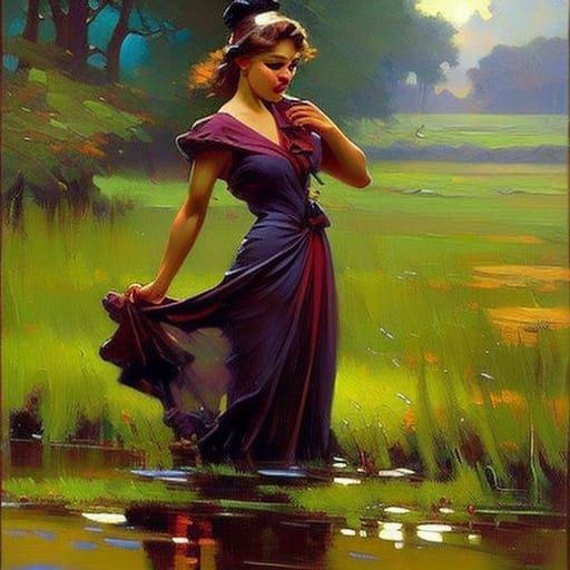 Girl in Rain, Evoking Romantic Realism