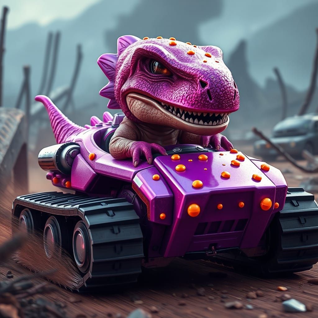 Chibi Raptor Alien Races in Post-Apocalyptic Wasteland