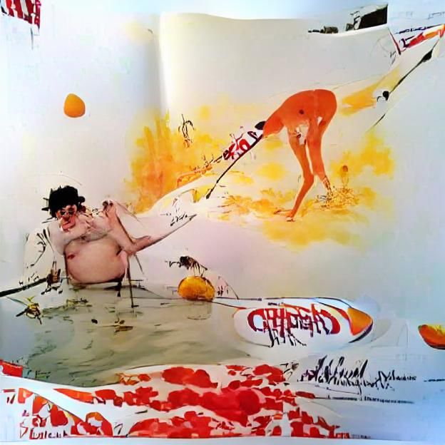 Painterly Illustration of a Man Eating a Snack