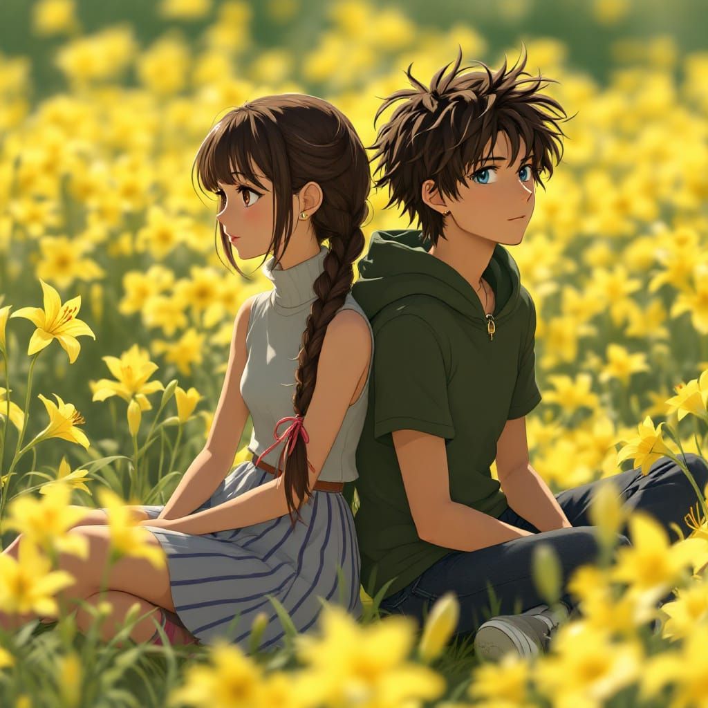 Reunion Flower Field - Siblings 1
