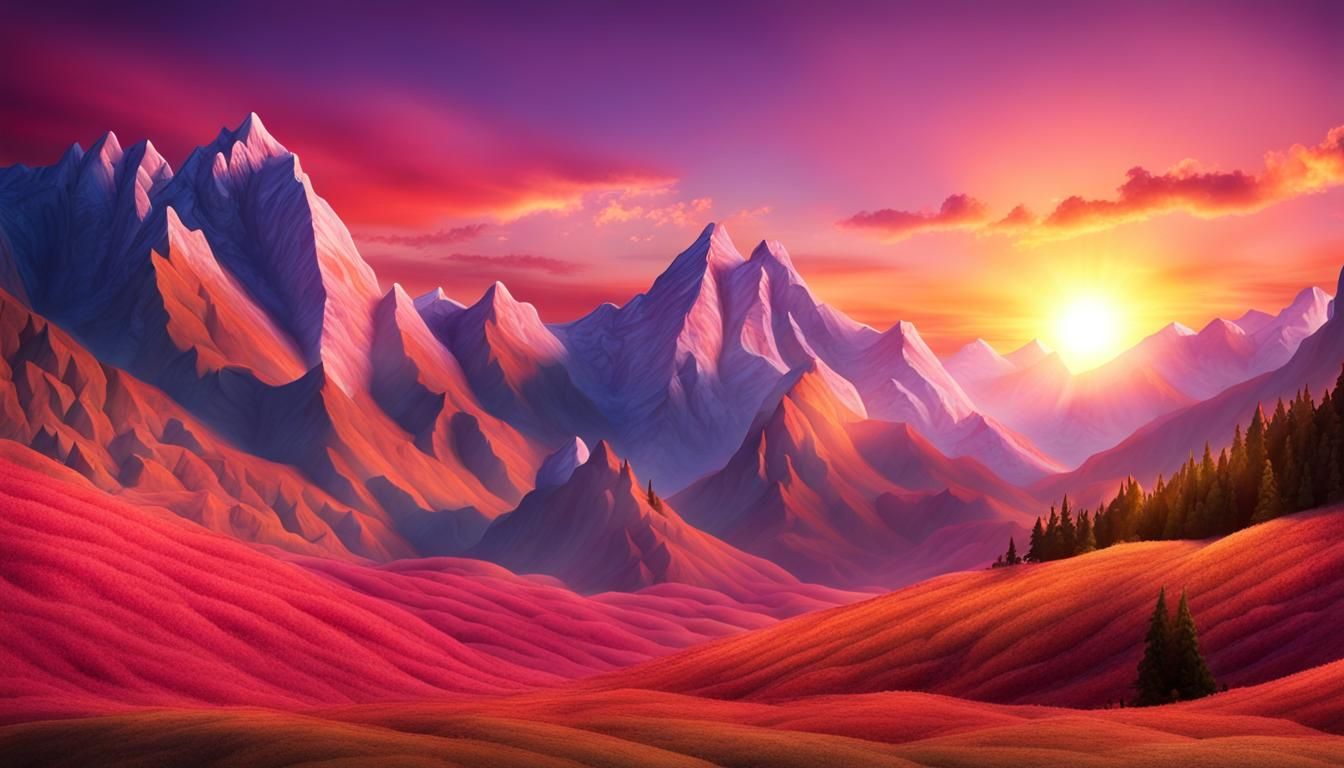 Candy Mountain Sunset: A Sweet Landscape