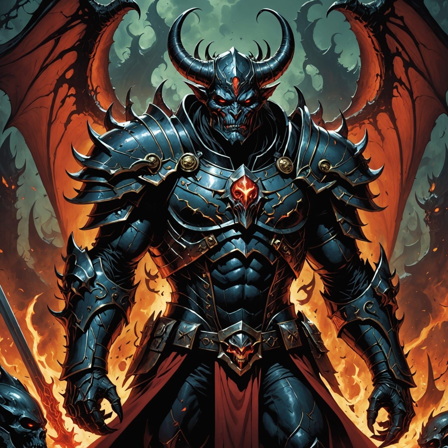 Demonic General in Fiery Armor