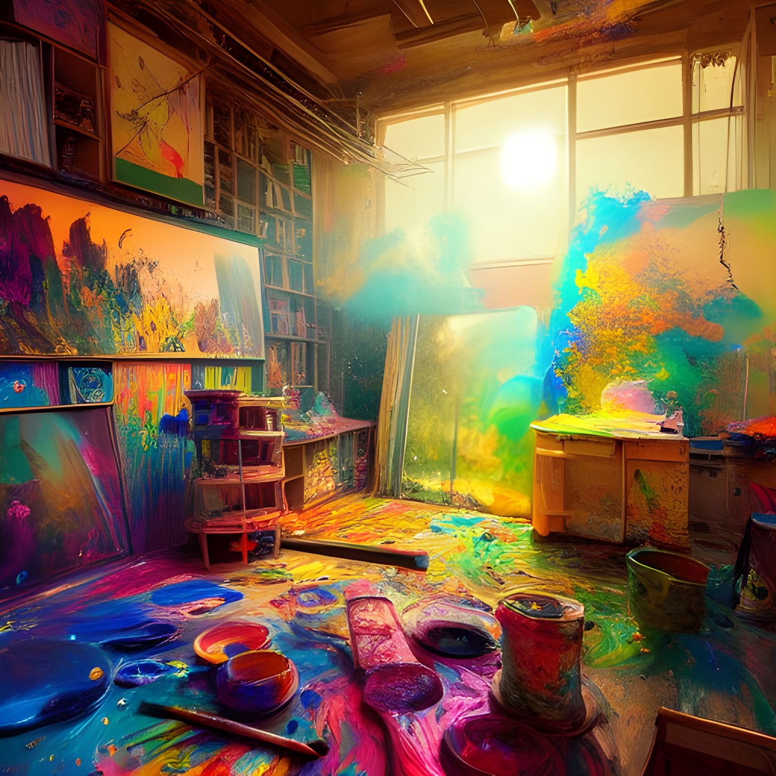 Magical Art Studio in Golden Hour Light
