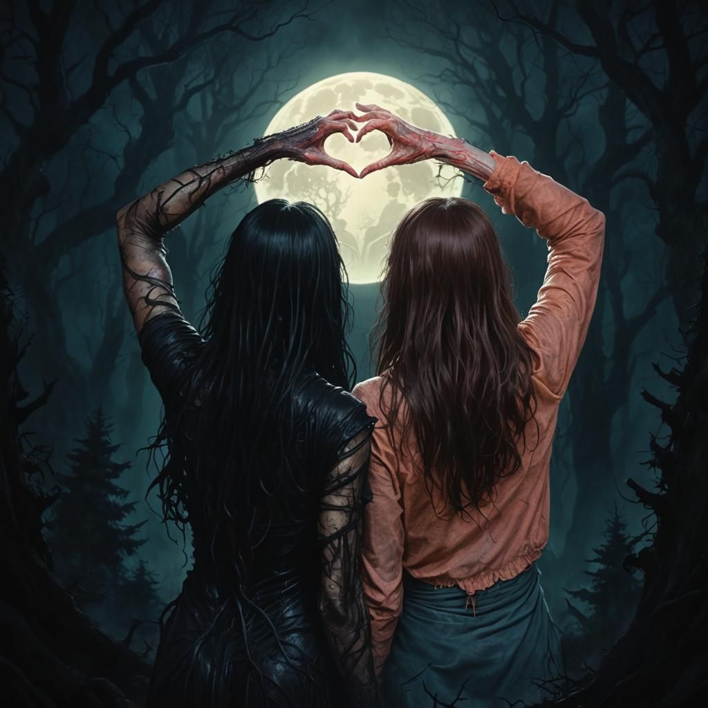 Haunted Forest at Midnight in Gothic Style