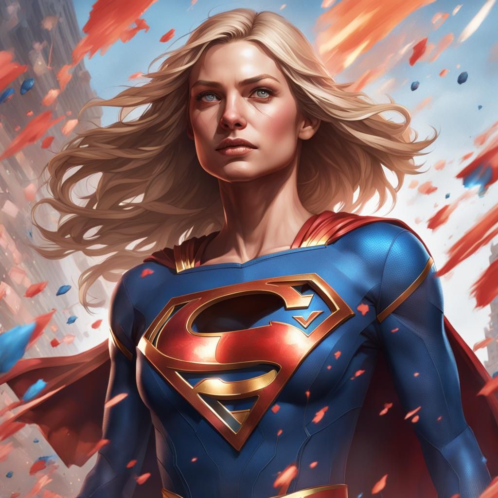 Hyperdetailed Supergirl Portrait in Dynamic Lighting