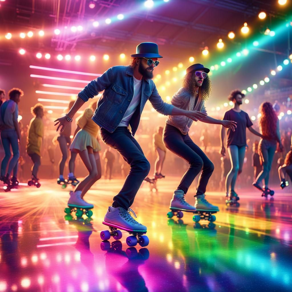 Hipster Roller Rink with Disco Ball Lighting
