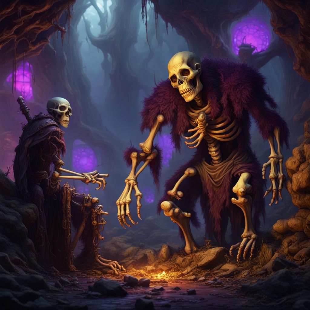 Dark Fantasy Trio: Orc, Troll, and Skeleton