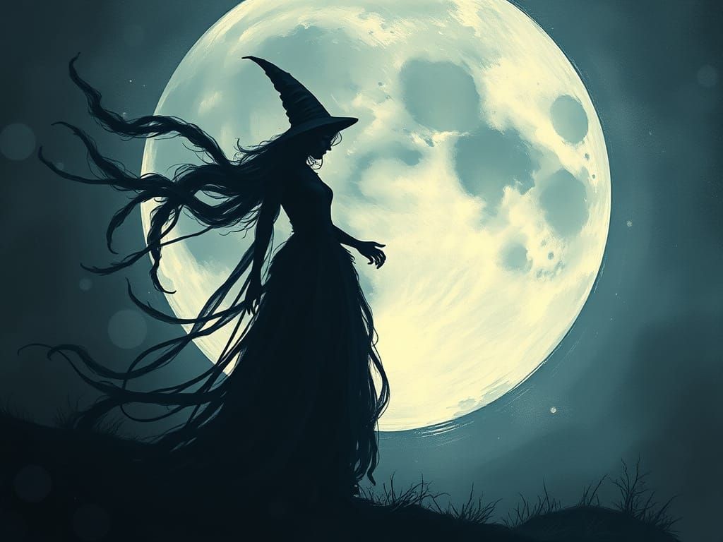 Moon Sorceress in Impressionist Fantasy Style