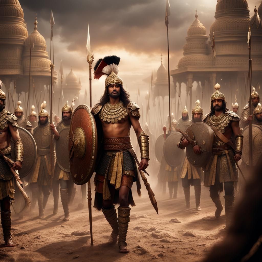 Indian Warriors Prepare for War: Epic Digital Painting