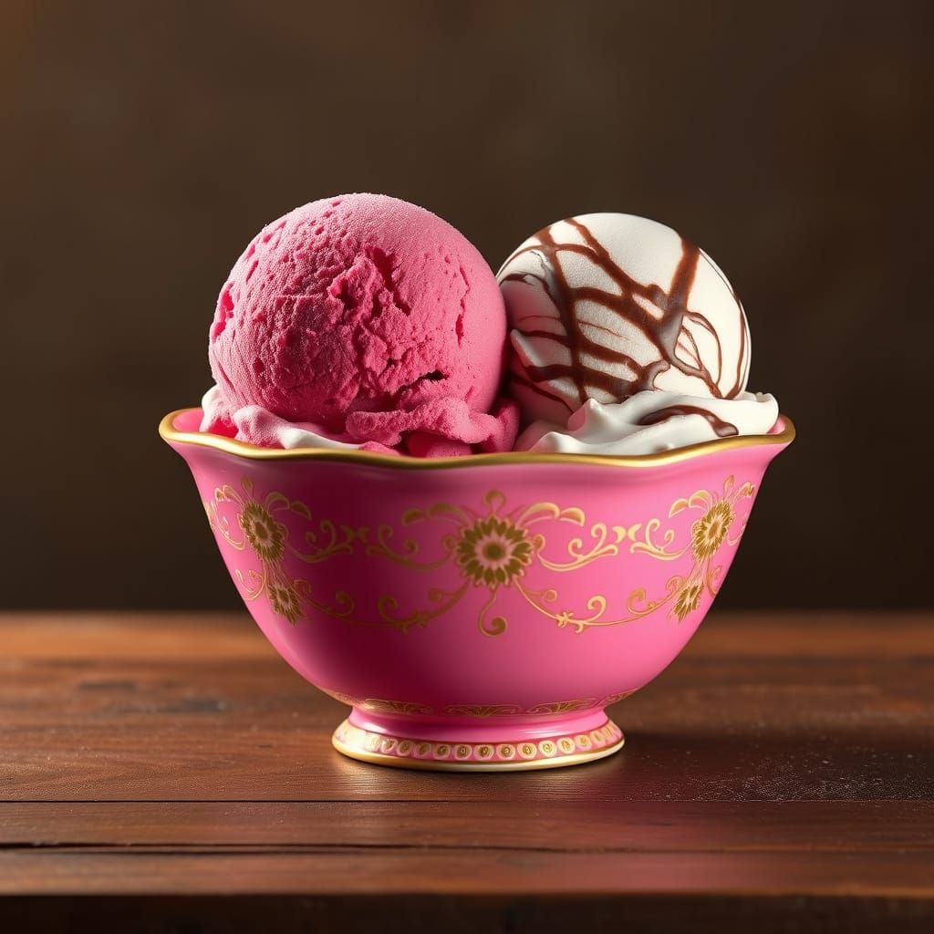 Whimsical Dessert Scene in Dreamlike Fantasy Style