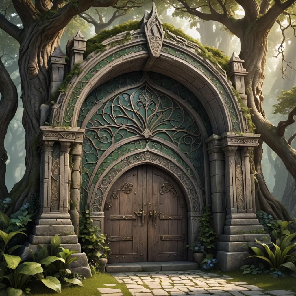 Enchanted Elven Temple Entrance to Magic Realm