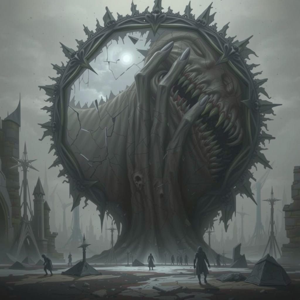 Surreal Embodiment of Isolation in a Haunting, Gothic Landsc...