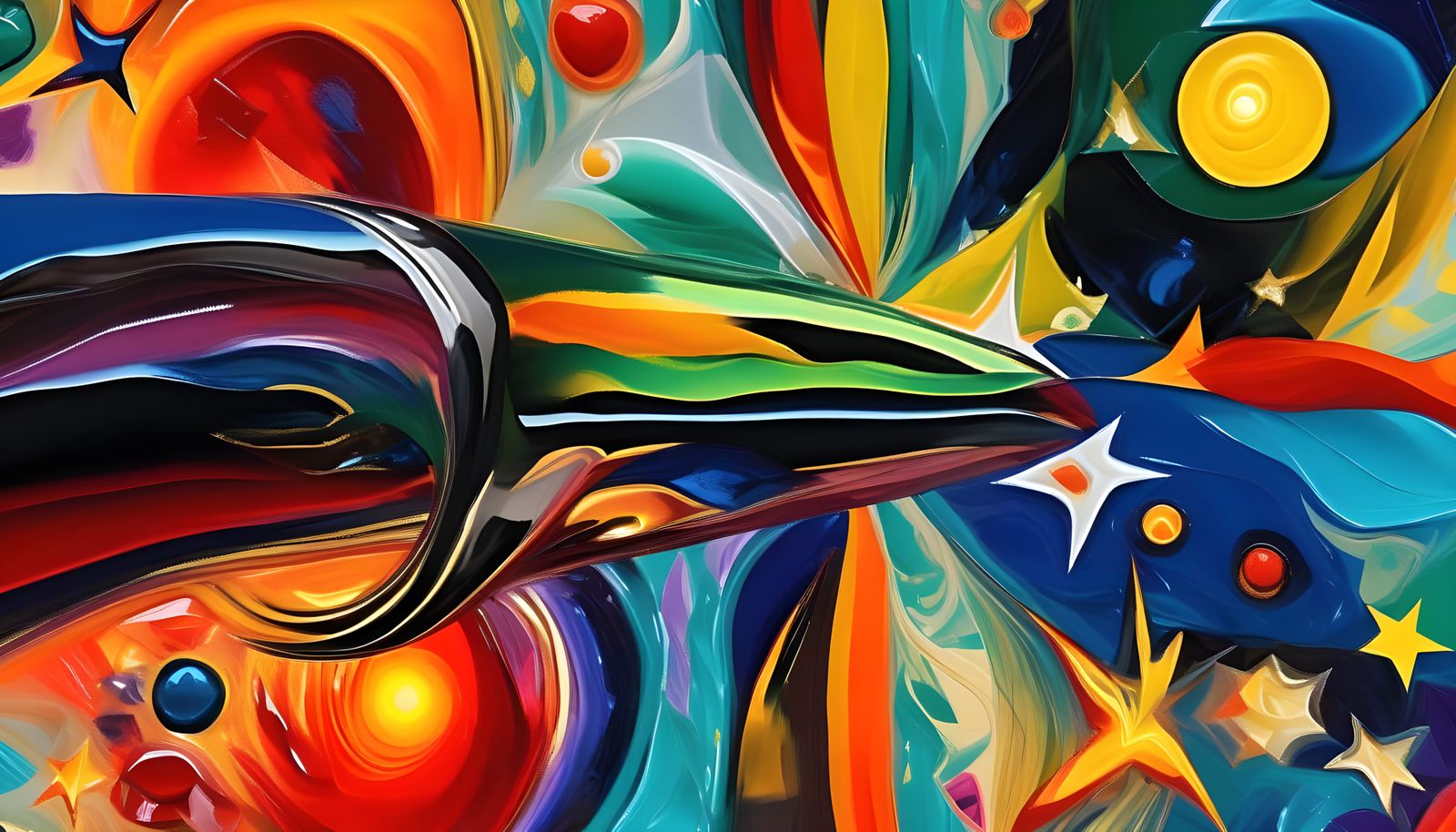 Surreal Cosmic Vortex in Vibrant Oil Painting Style