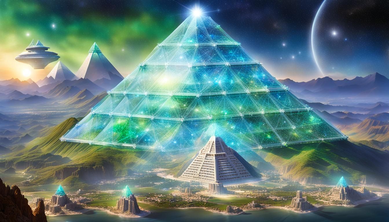 Pleiadian Mothership Over Atlantis in a Cinematic Style