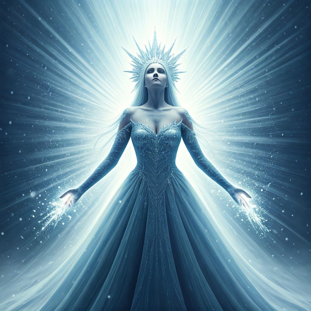 Ice Empress in Snowstorm, Digital Matte Painting