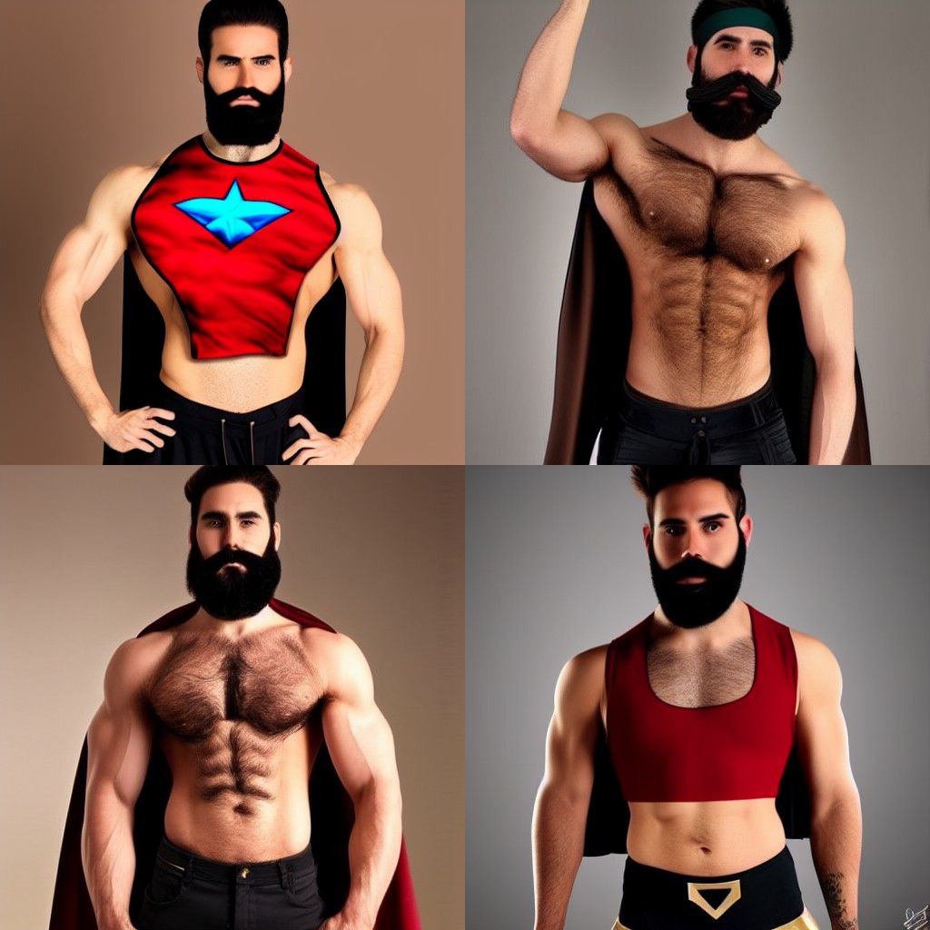 Muscular Superhero in Ripped White Outfit