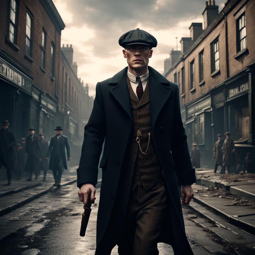 Thomas Shelby Portrait in Detailed Matte Painting Style