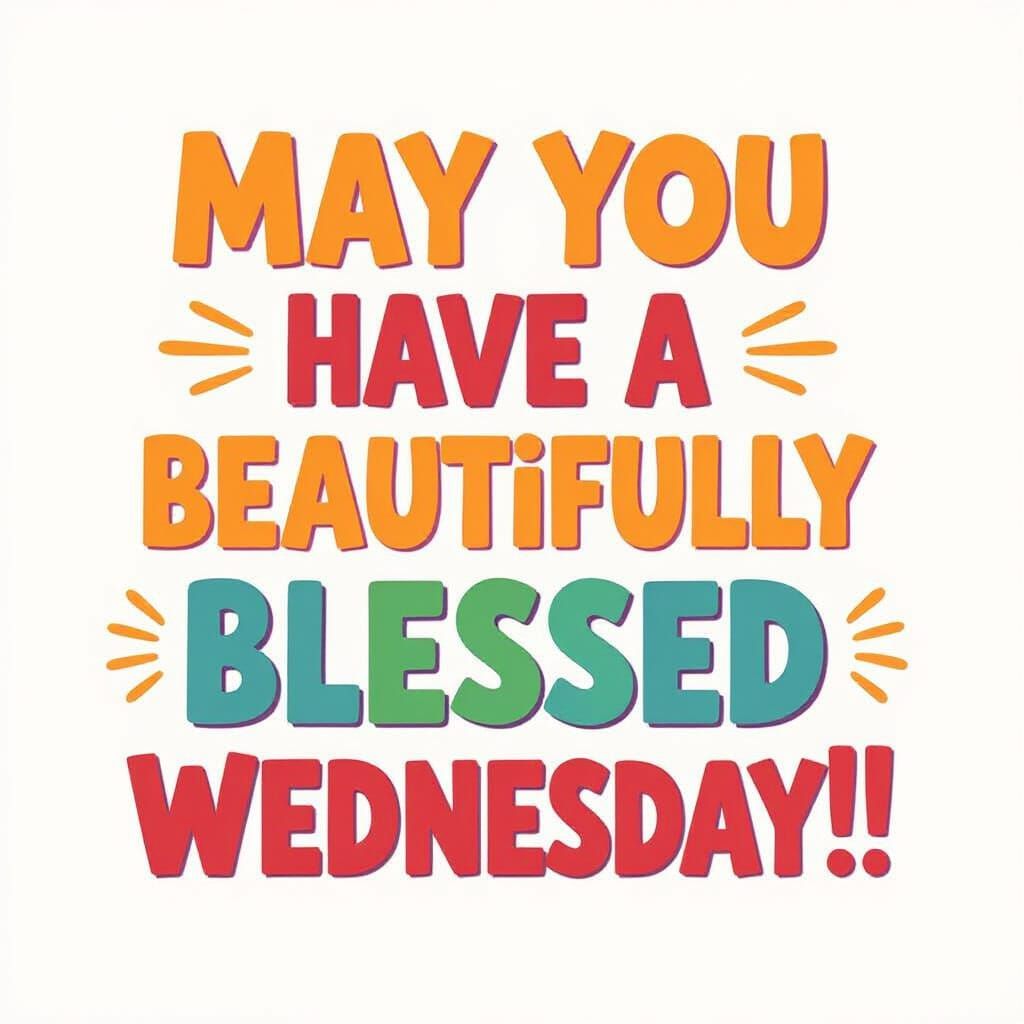 Rainbow Text on Pink Background