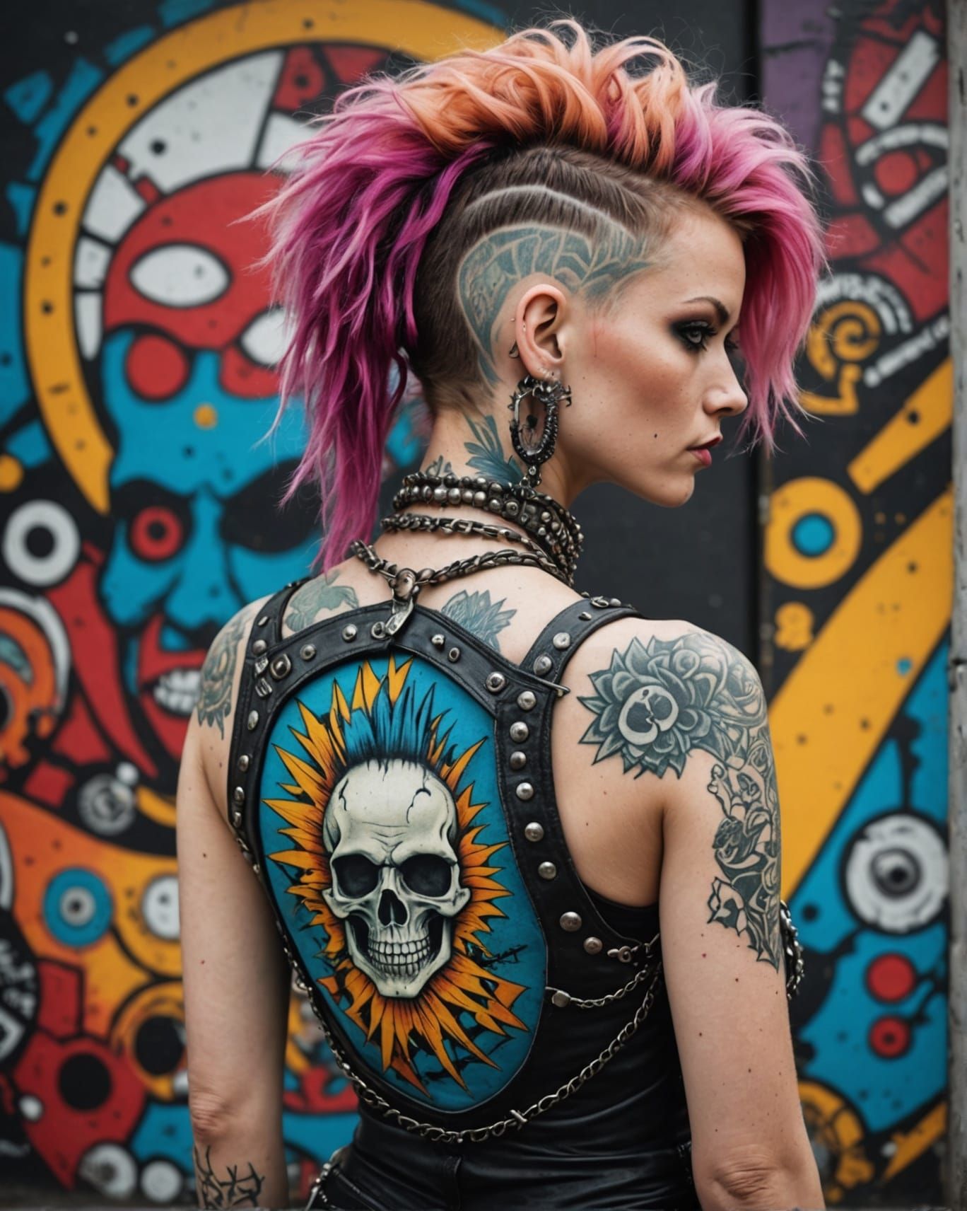 Punk Woman in a Surreal Fantasy Style