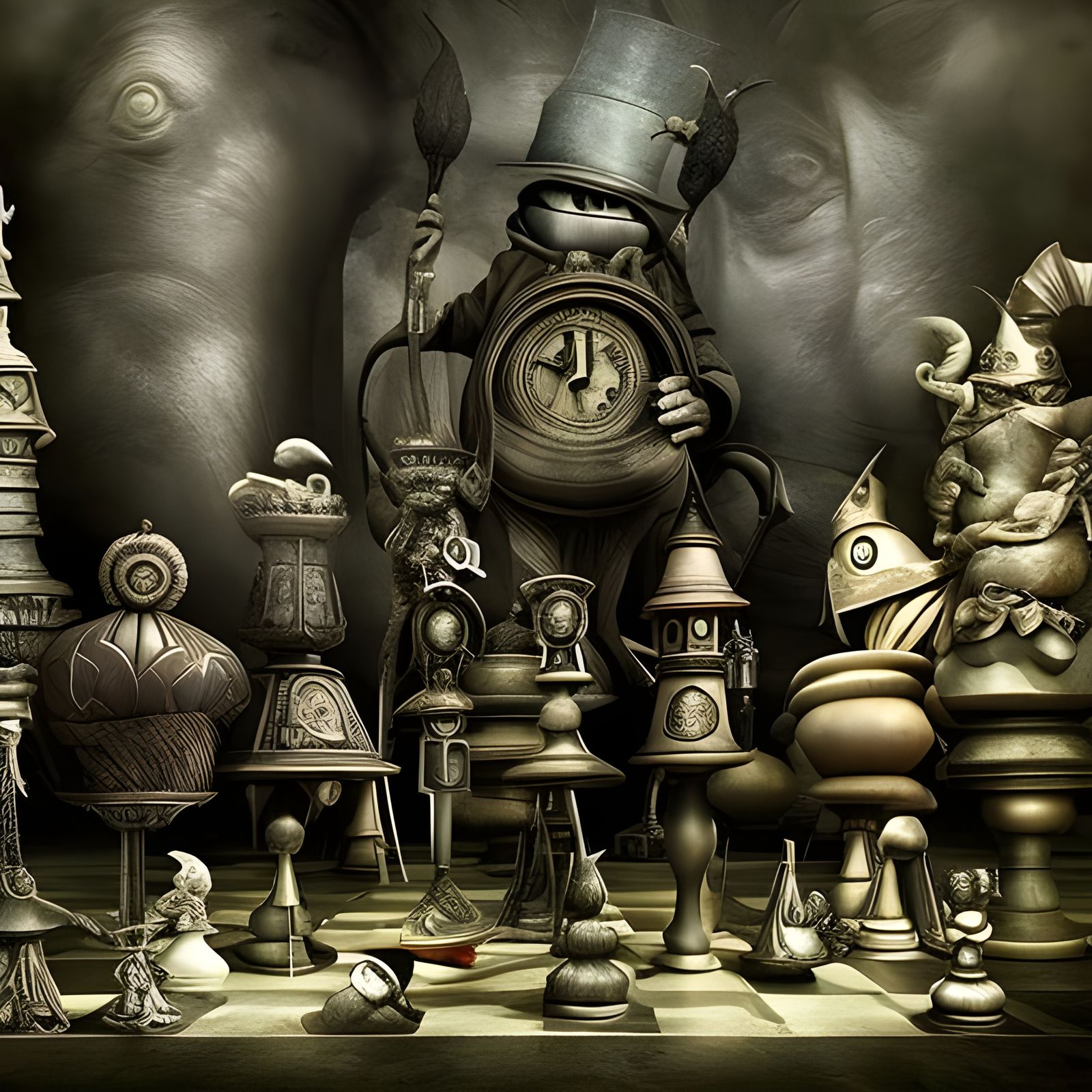 Surreal Alice in Wonderland Chess Game