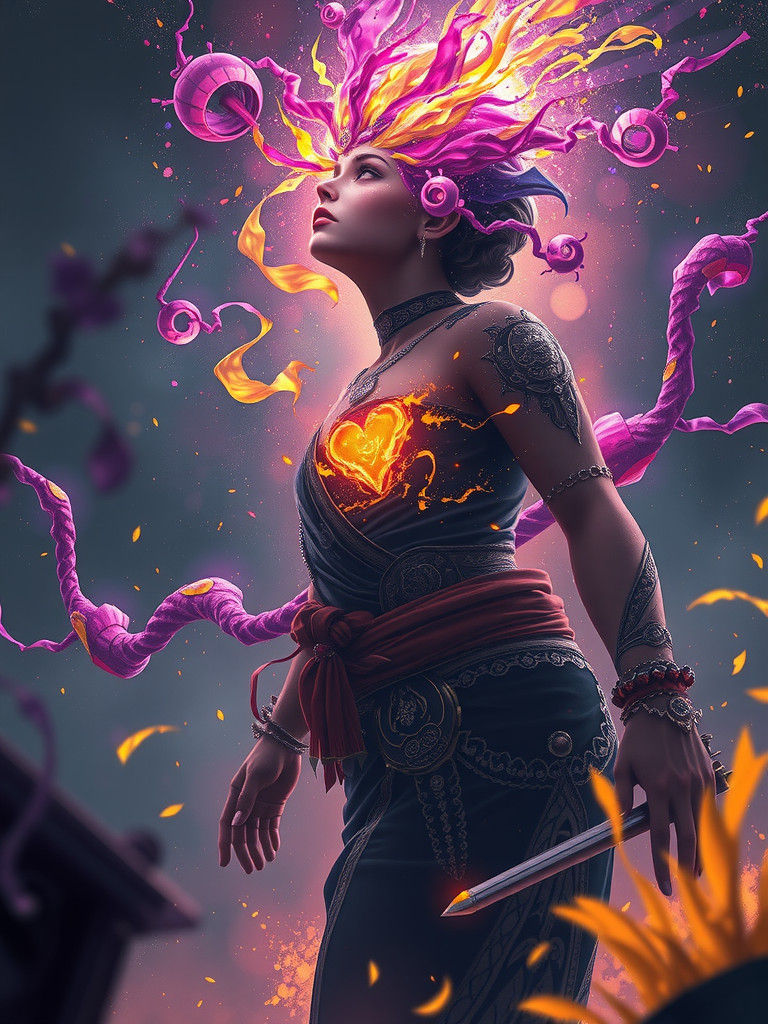 Dark Fantasy Mindscape in Art Nouveau Style