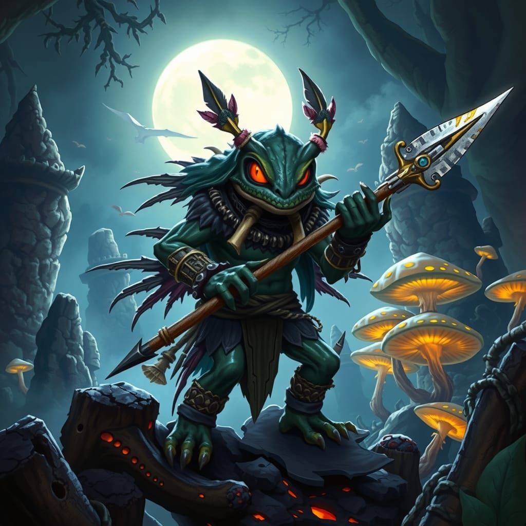 Dark Fantasy Warrior in Tribal Armor