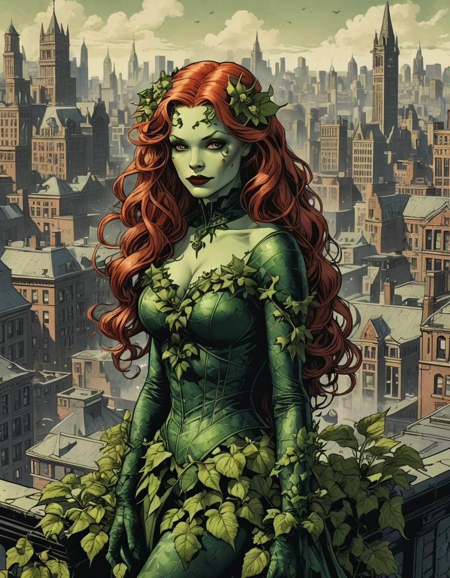 Victorian Poison Ivy in Gotham City