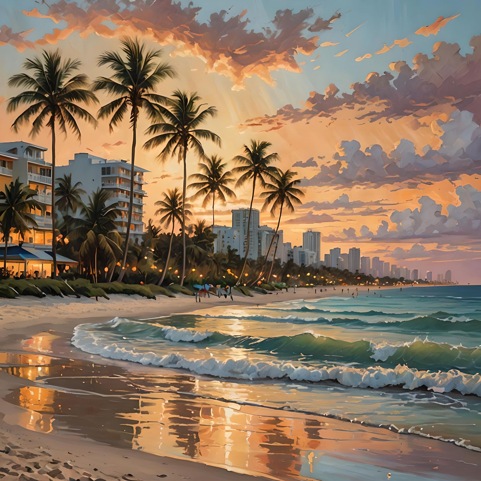 Vibrant Miami Skyline at Sunset