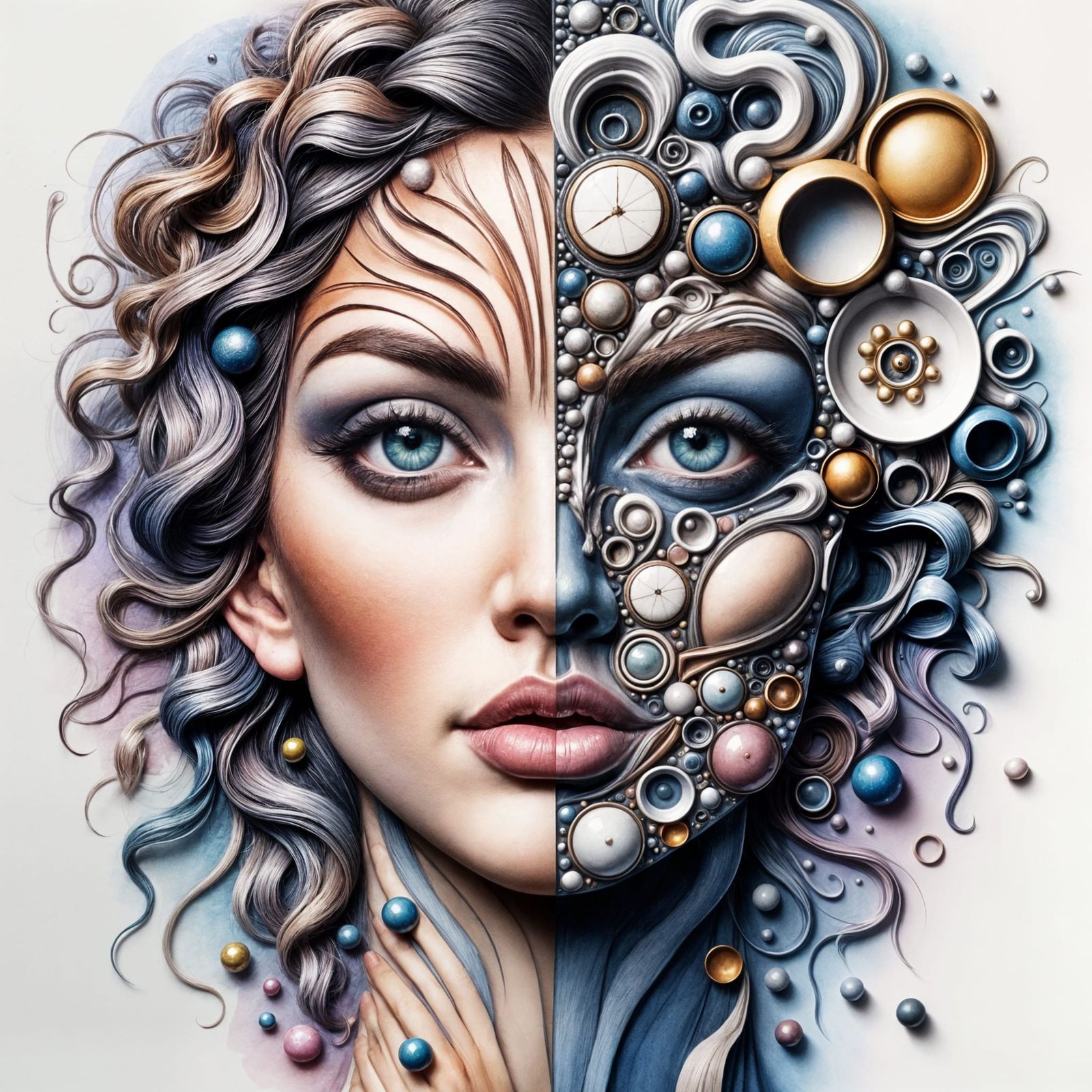 Mannerist Portrait of a Woman with Dual Sides