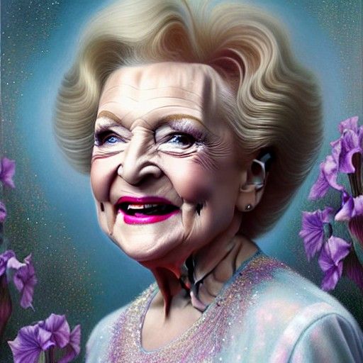 Ethereal Portrait of Betty White in Hyperrealism Style