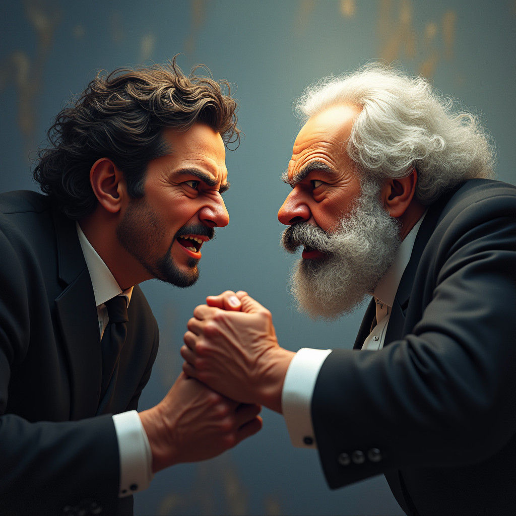 Spurgeon Punches Marx: Dramatic Digital Art Portrait
