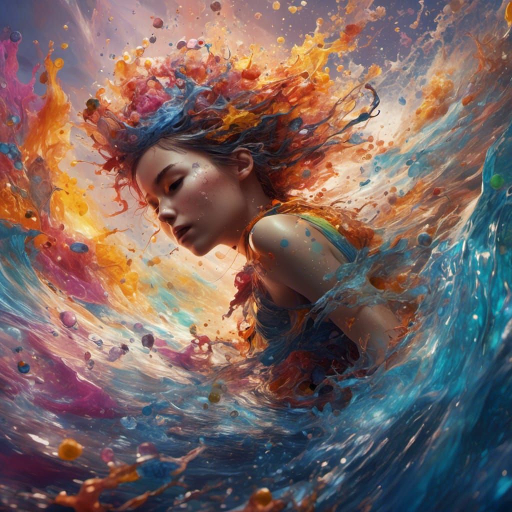 Hyperrealistic Portrait in Splash Art Style