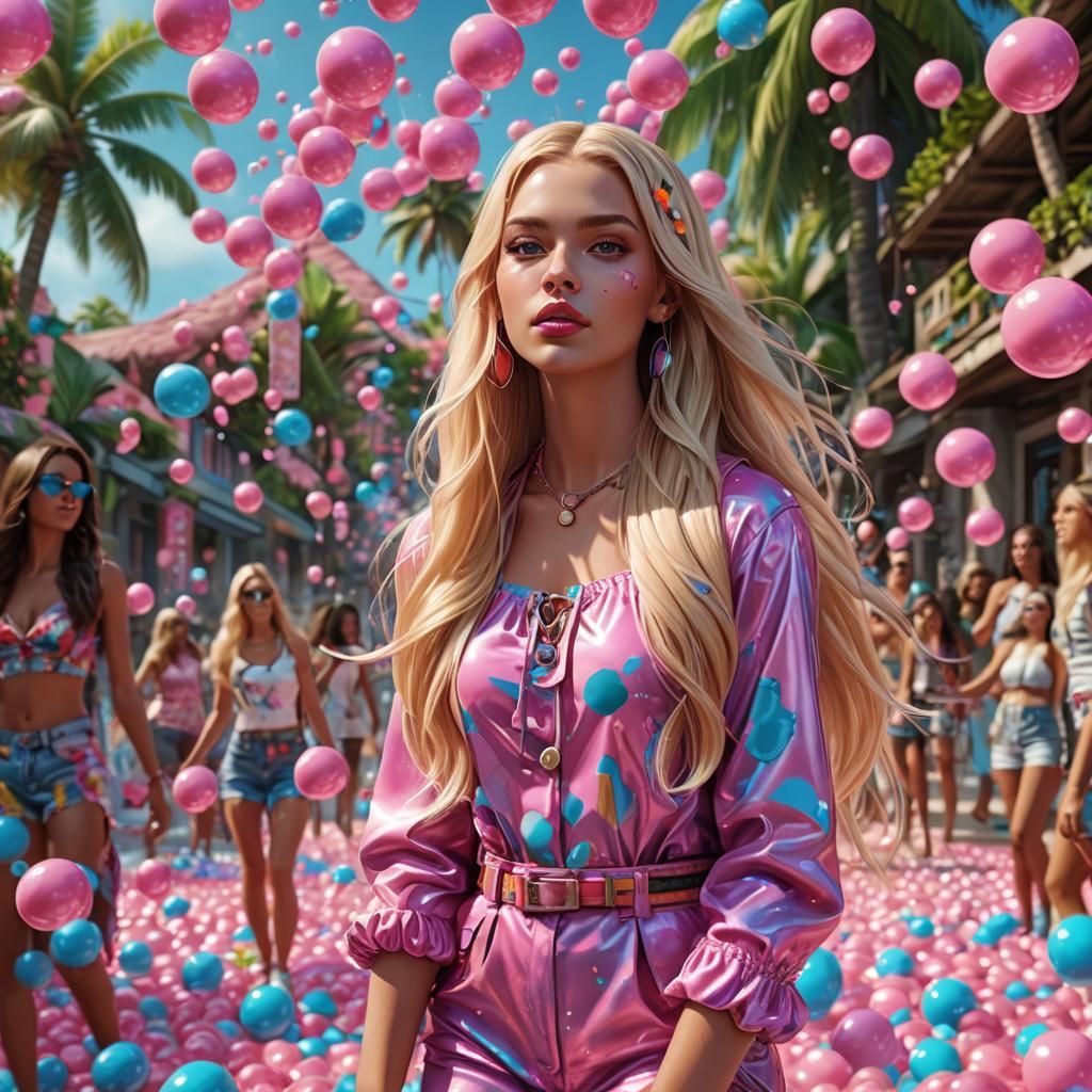 Bubblegum Teen in Tahiti: Fantasy Concept Art