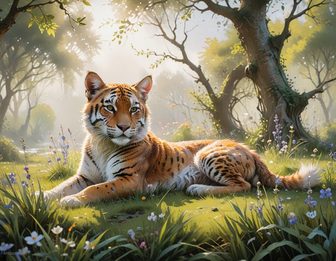 Spring Awakening Verdant Countryside in Watercolor