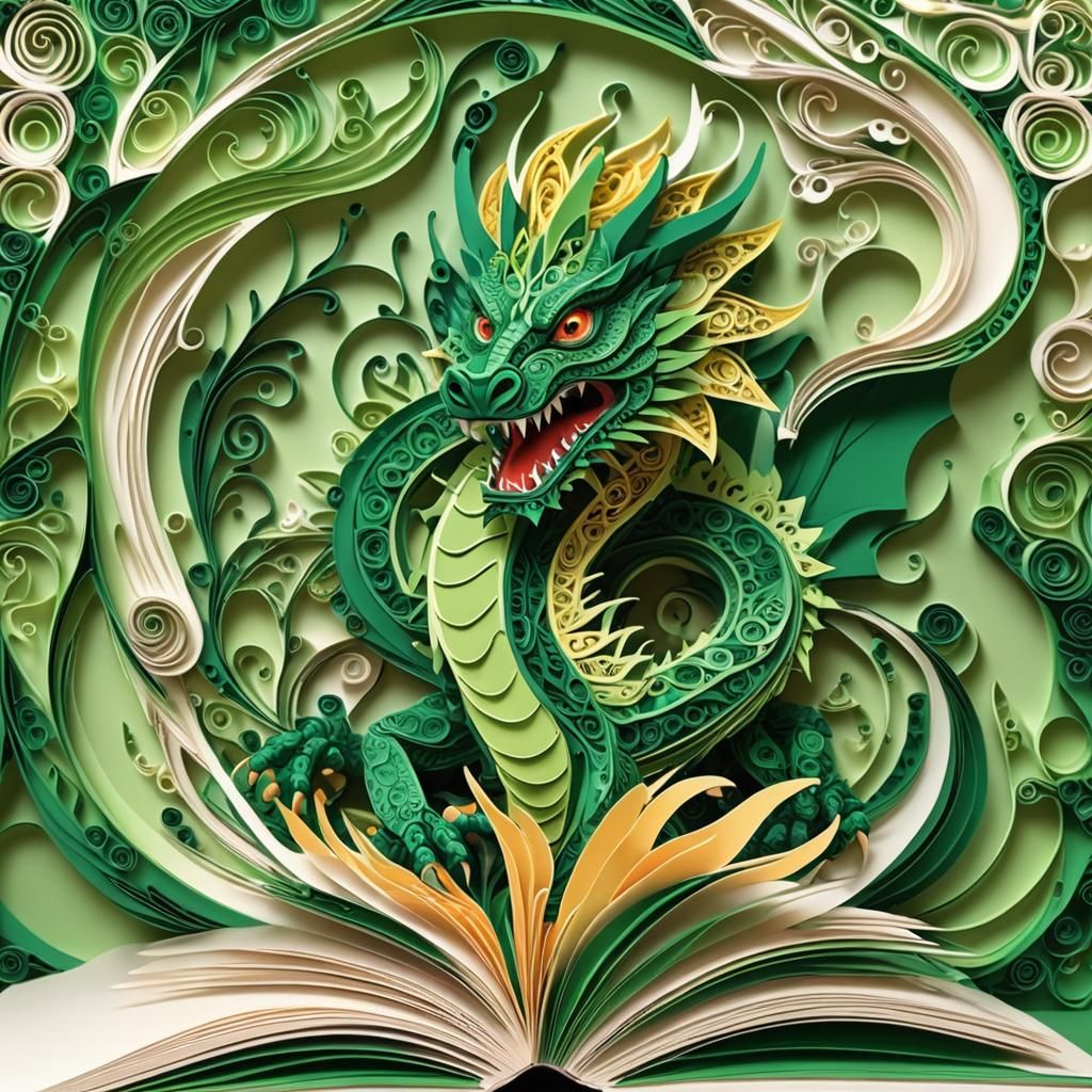 Fiery Dragon Emerges from Pop-Up Book