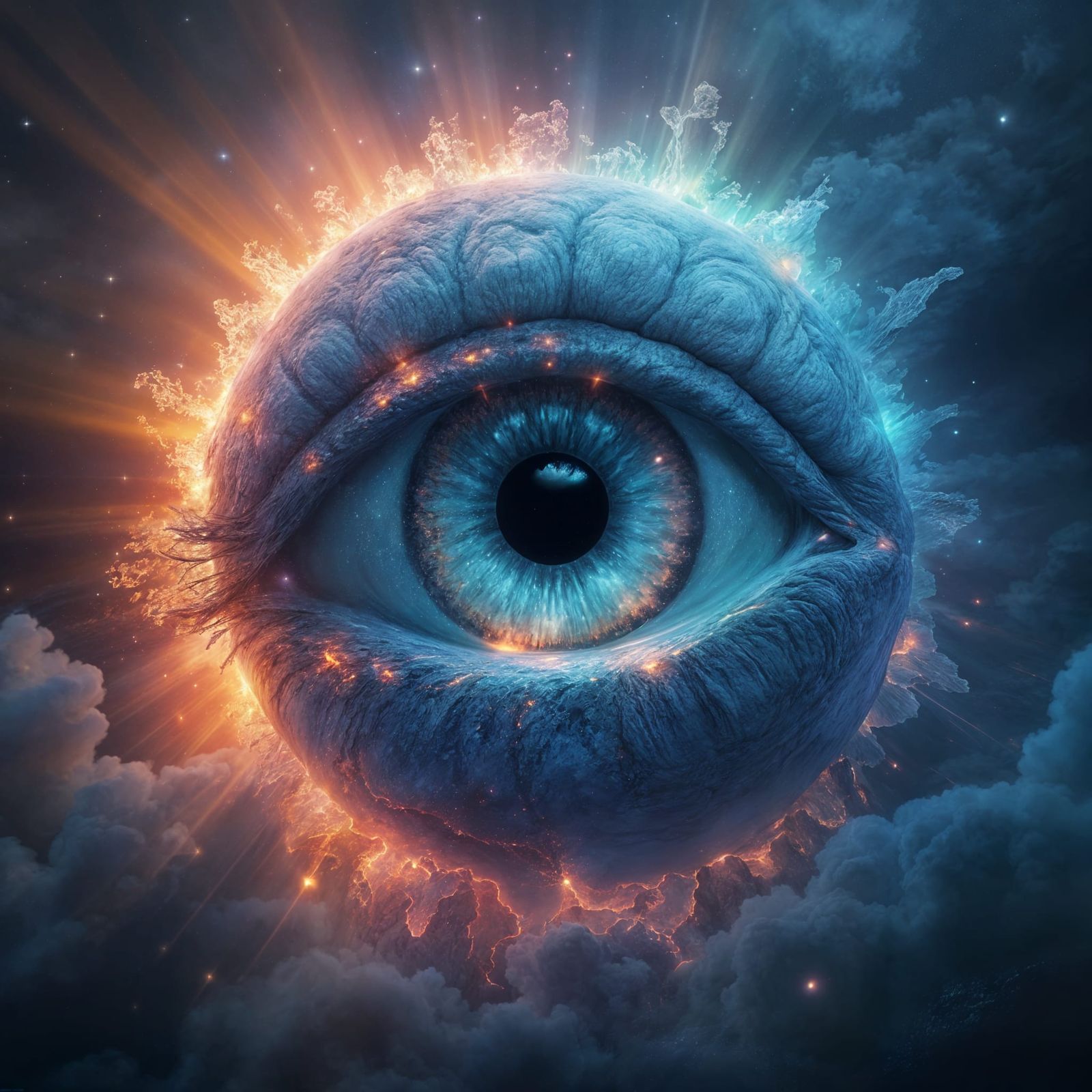 Earth as Pupil in God's Eye: a Splash Art