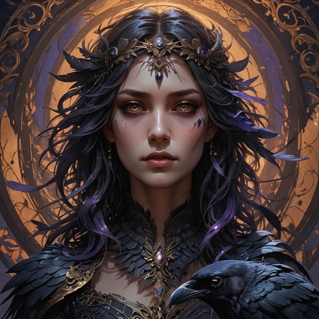 Mournful Woman's Haunting Transformation to Crow in Anime Ar...