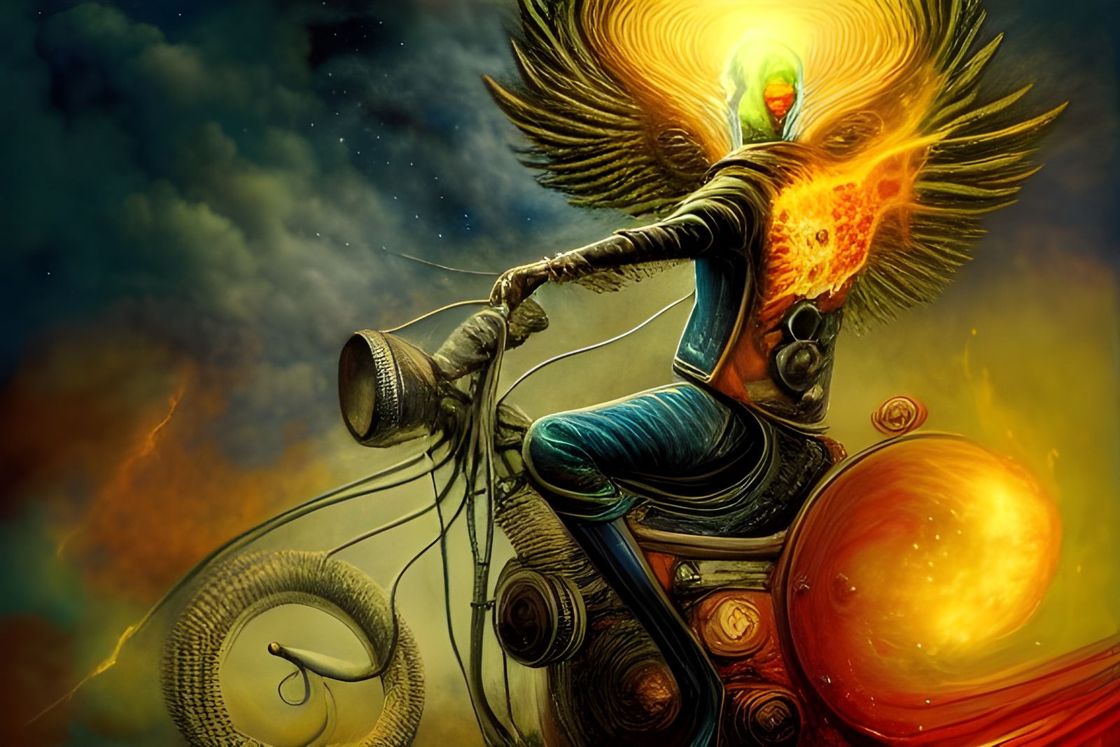 Cosmic Ghost Rider in Horror Concept Art