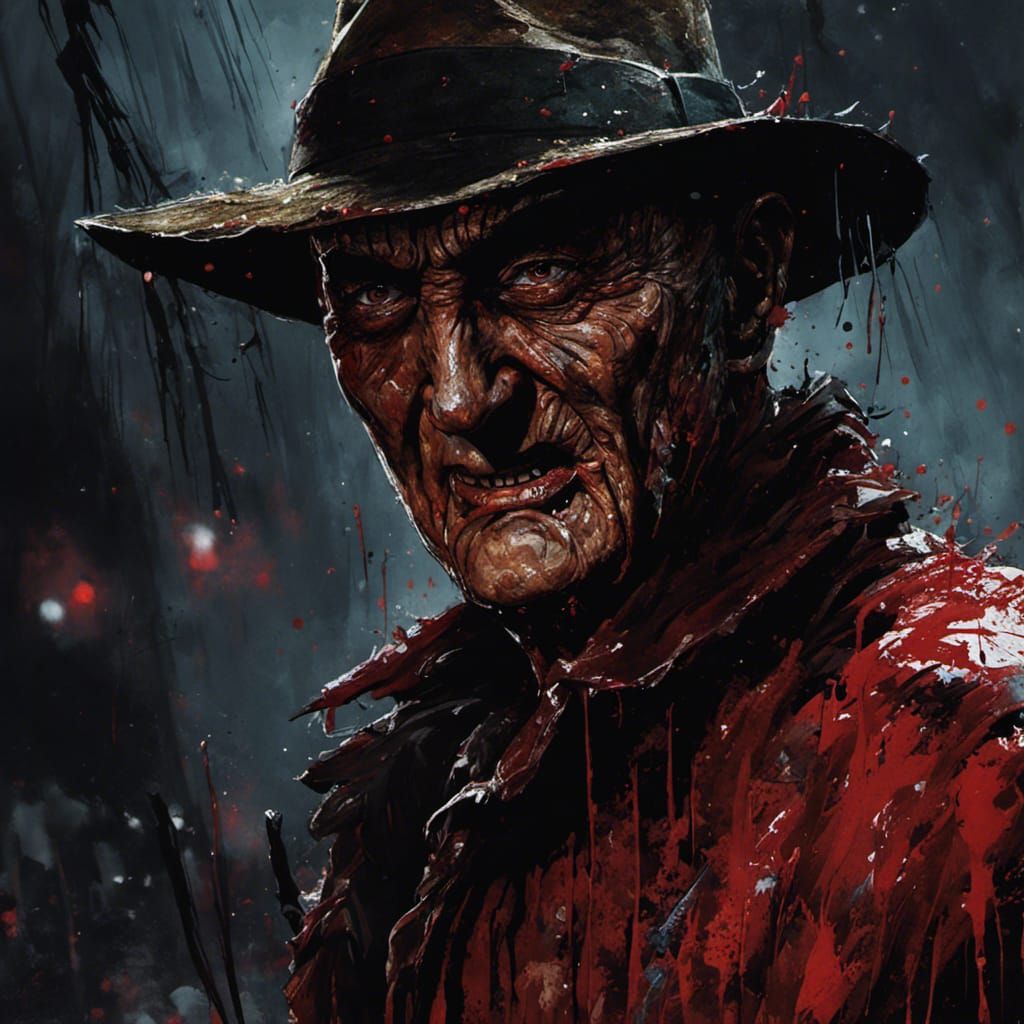 Terrifying Freddy Krueger Close-up in Horror Style