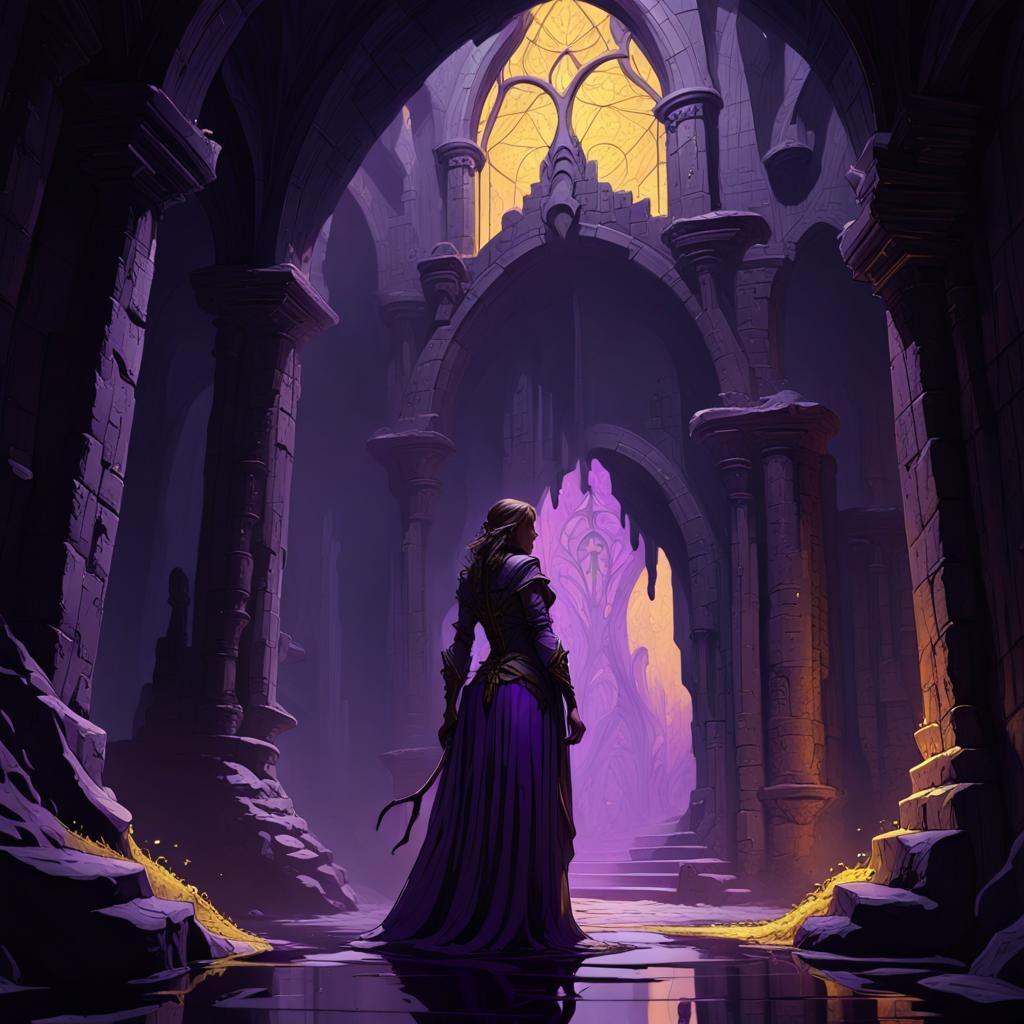 Ethereal Dungeon Shadows in Rich Purple Hues