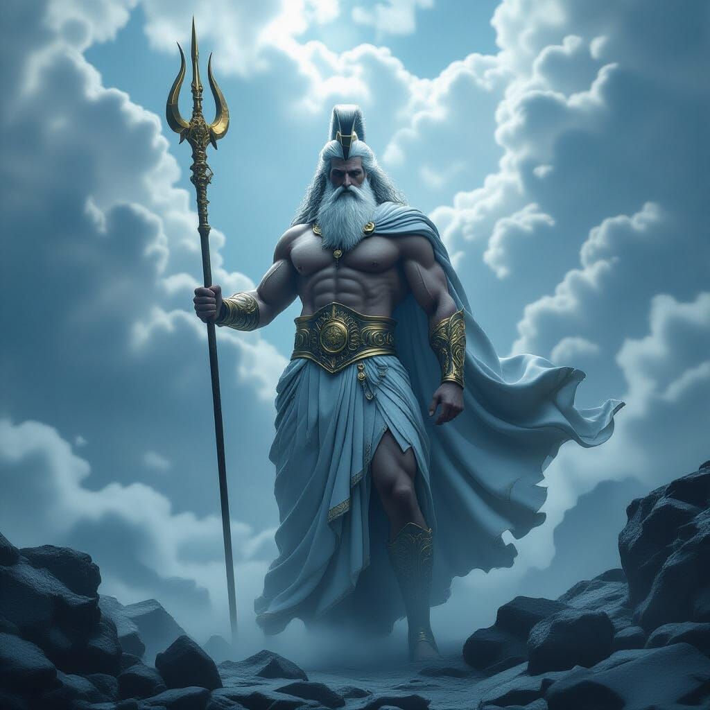 Epic Zeus Portrait in Digital Matte Painting